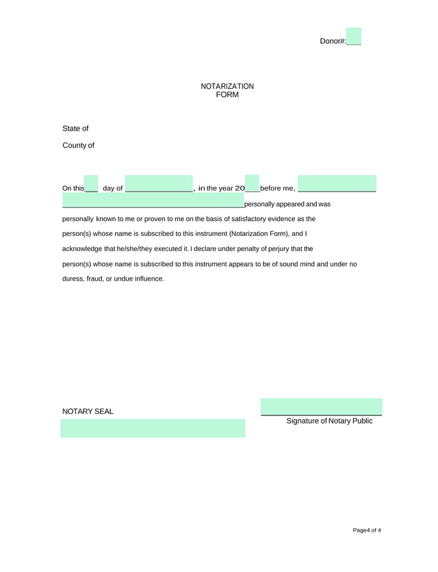 Notarization Form screenshot