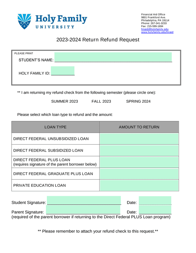 2023 2024 Return Refund Request screenshot