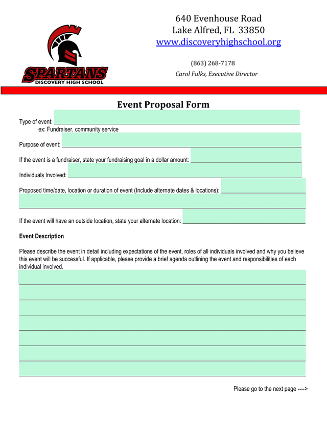 Event Proposal Form screenshot