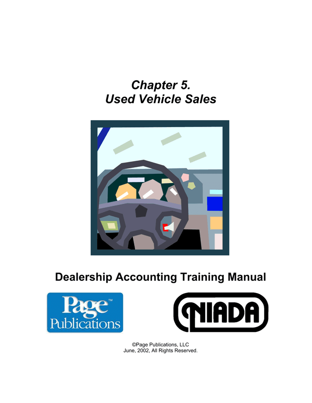 Dealership Accounting Training Manual   Chapter 5 Used Vehicle Sales screenshot