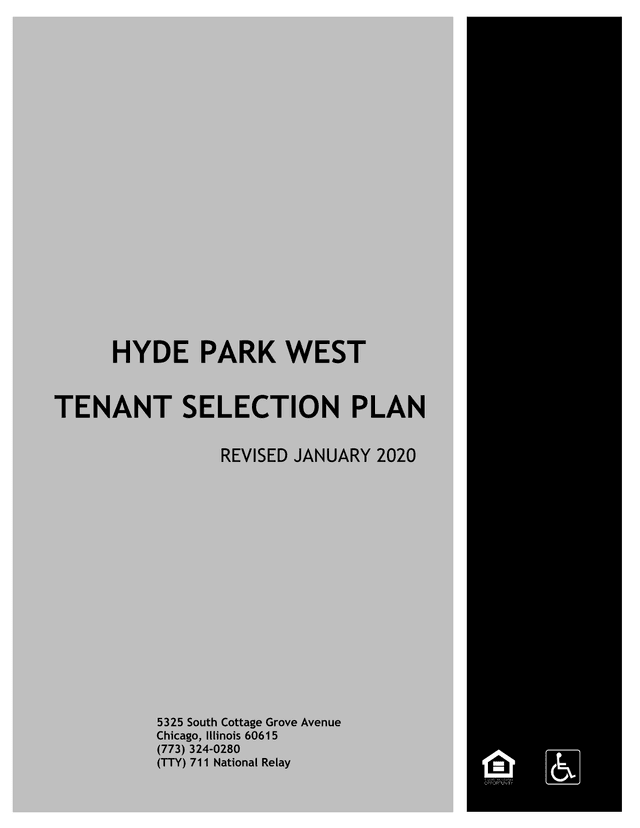 Tenant Selection Plan screenshot