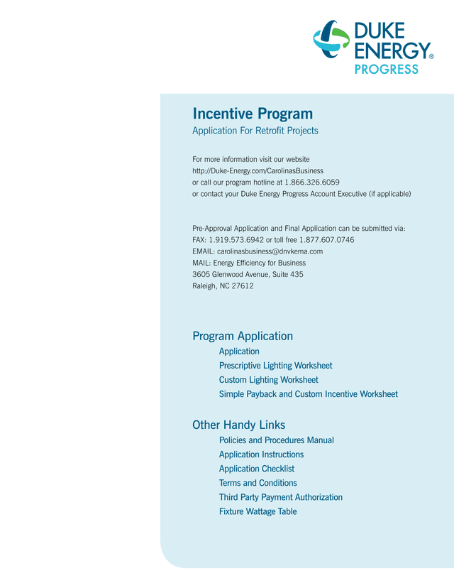 Retrofit Incentive Application screenshot