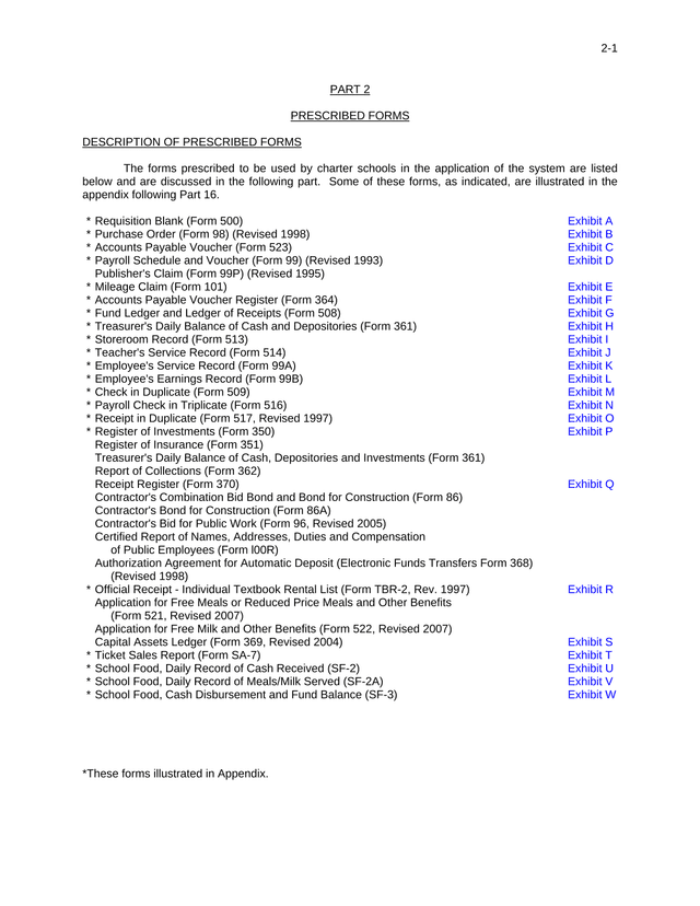 Prescribed Forms For Charter Schools screenshot