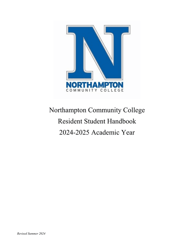 Northampton Community College Resident Student Handbook screenshot