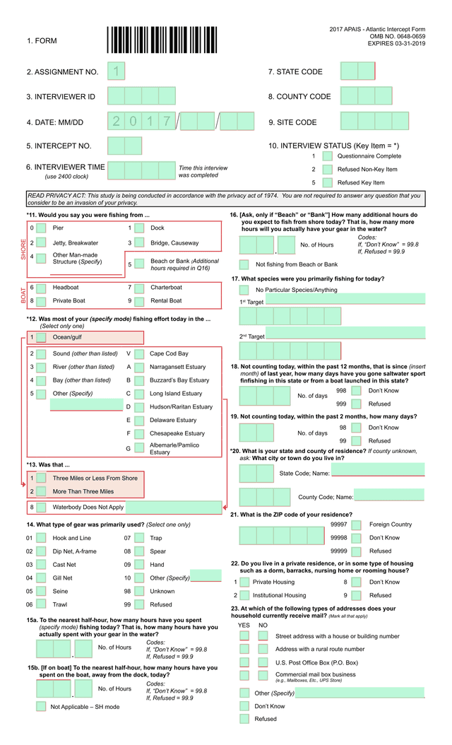 2017 APAIS   Atlantic Intercept Form screenshot