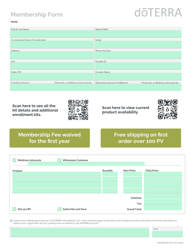 Membership Form US 072324 screenshot