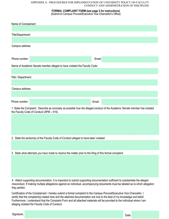 APPENDIX A   PROCEDURES FOR IMPLEMENTATION OF UNIVERSITY POLICY ON FACULTY CONDUCT AND ADMINISTRATIO screenshot