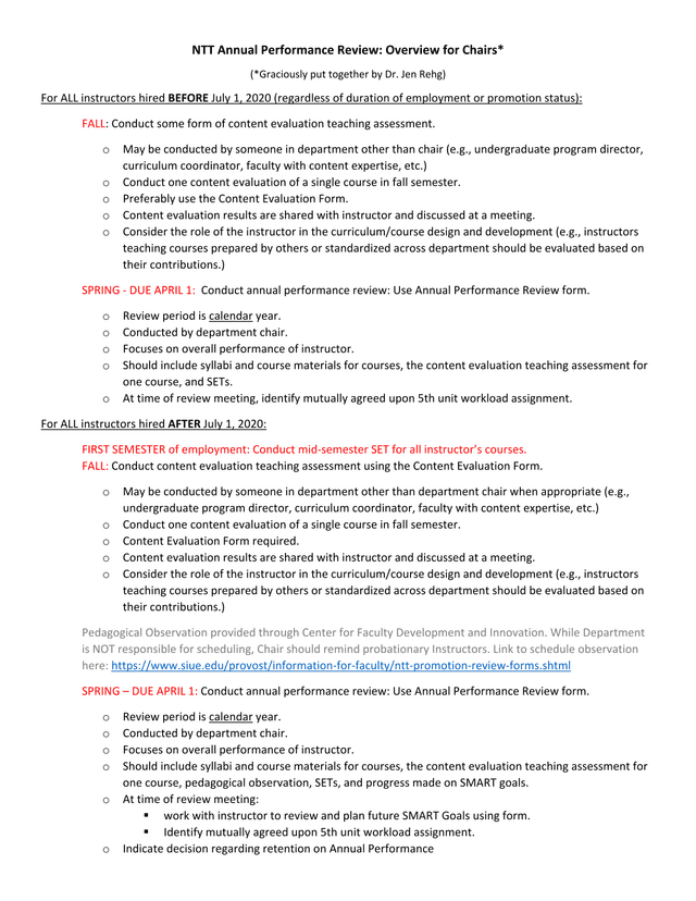 NTT Annual Performance Review Overview For Chairs screenshot