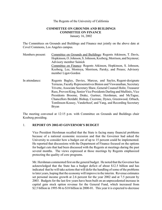 Report On 2002 03 GovernorS Budget screenshot