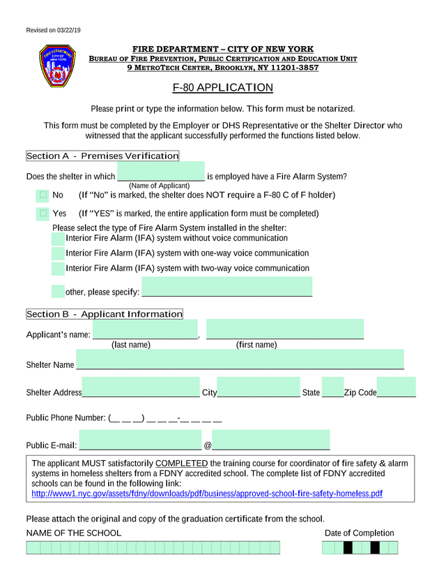 F 80 Application screenshot