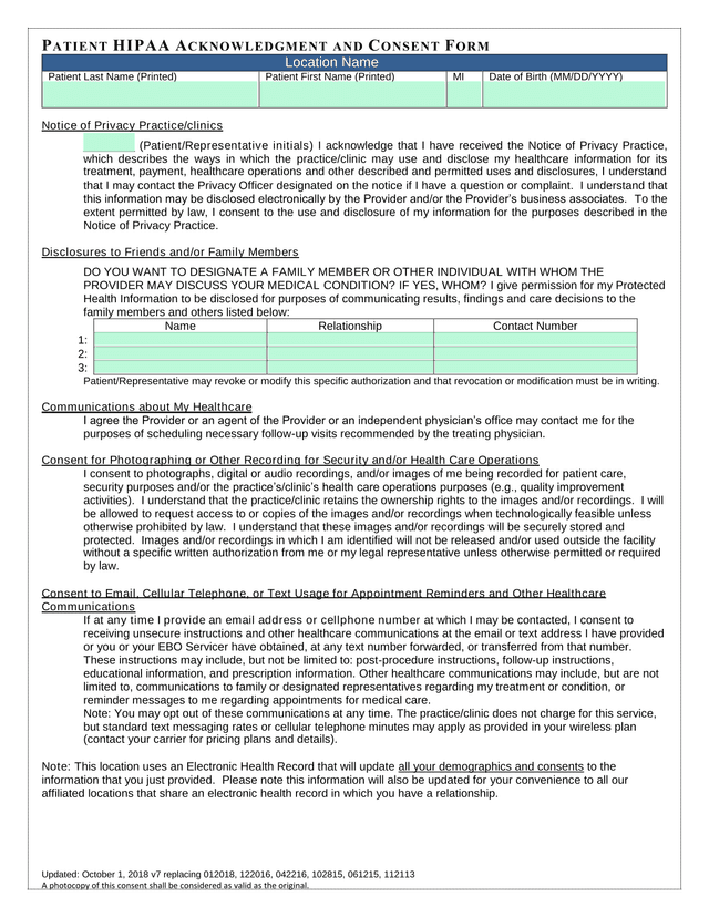 Notice Of Privacy PracticeClinics screenshot