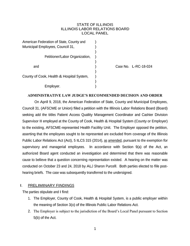 Administrative Law JudgeS Recommended Decision And Order screenshot