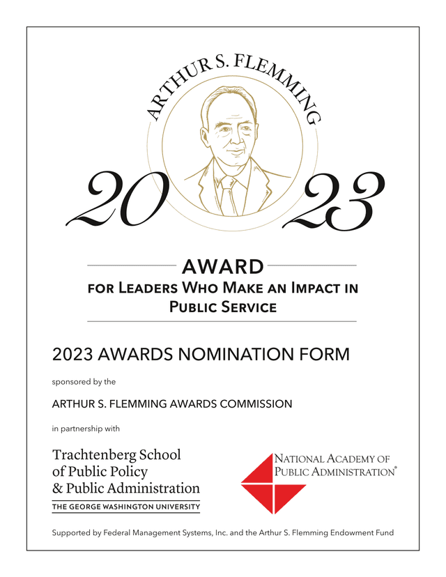 2023 AWARDS NOMINATION FORM screenshot
