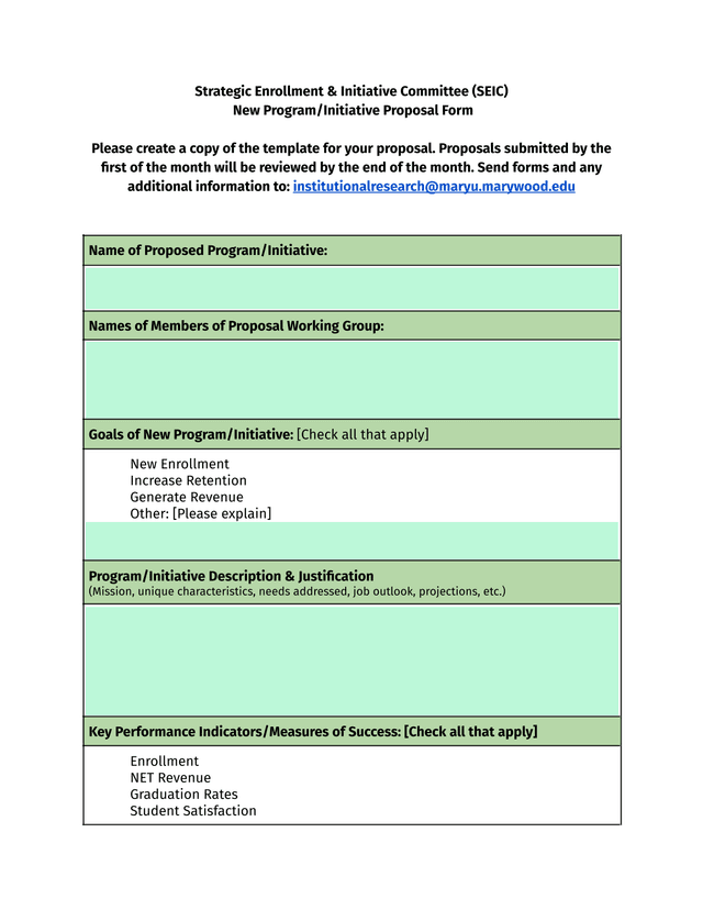 New ProgramInitiative Proposal Form screenshot