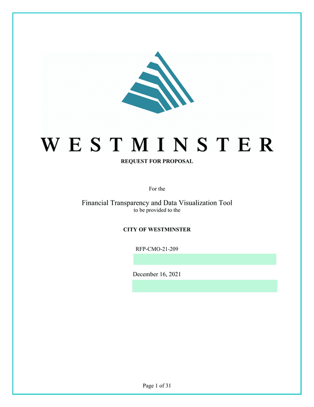 REQUEST FOR PROPOSAL   Financial Transparency And Data Visualization Tool screenshot