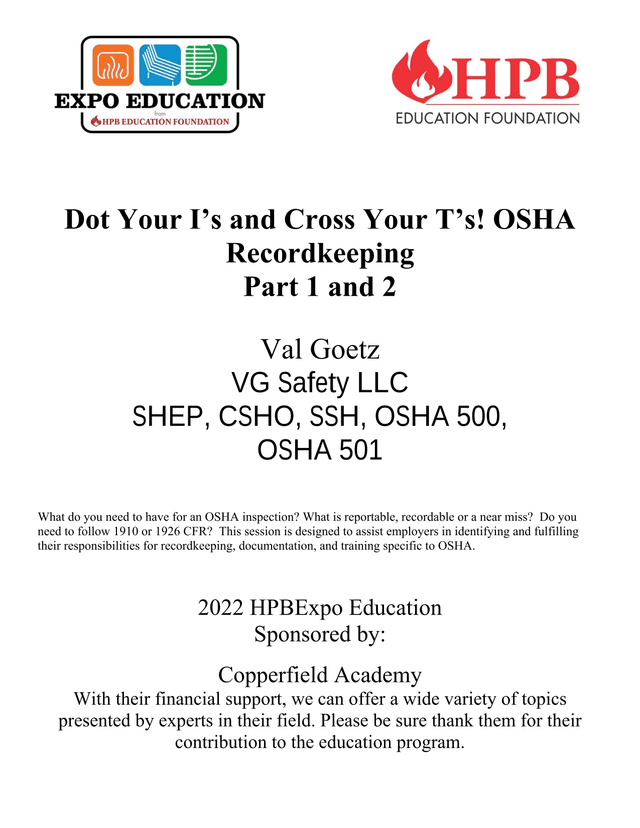 OSHA Recordkeeping Part 1 And 2 screenshot