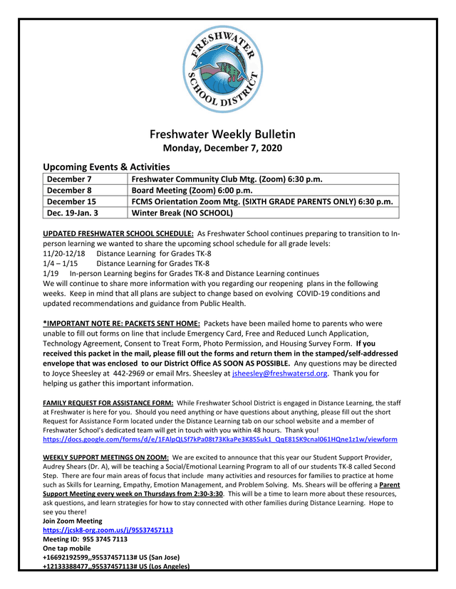 Freshwater Weekly Bulletin screenshot