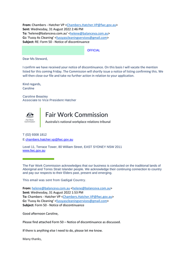 Form 50   Notice Of Discontinuance screenshot