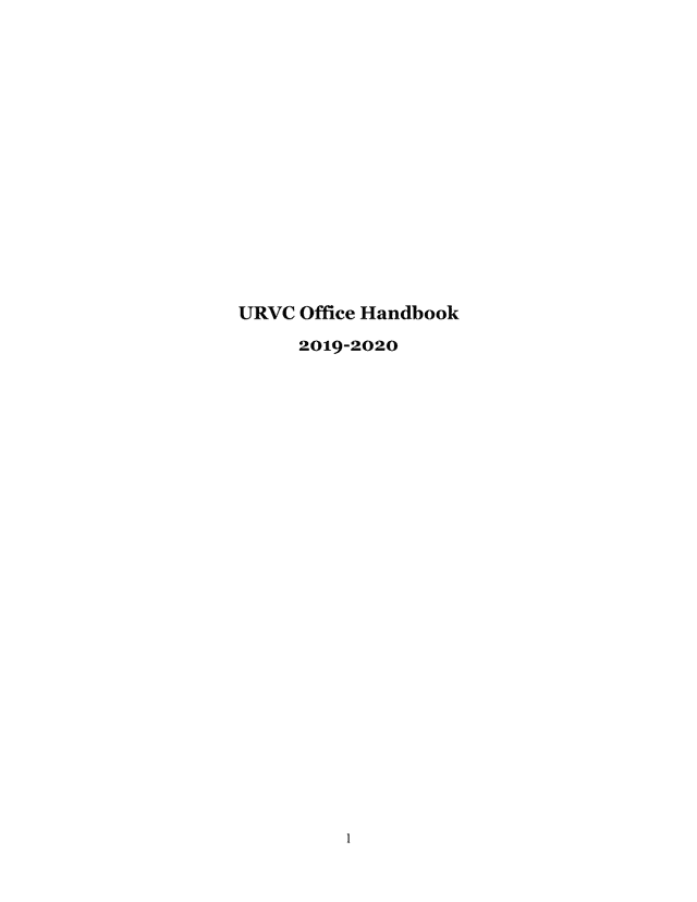 URVC Office Handbook 2019 2020 screenshot