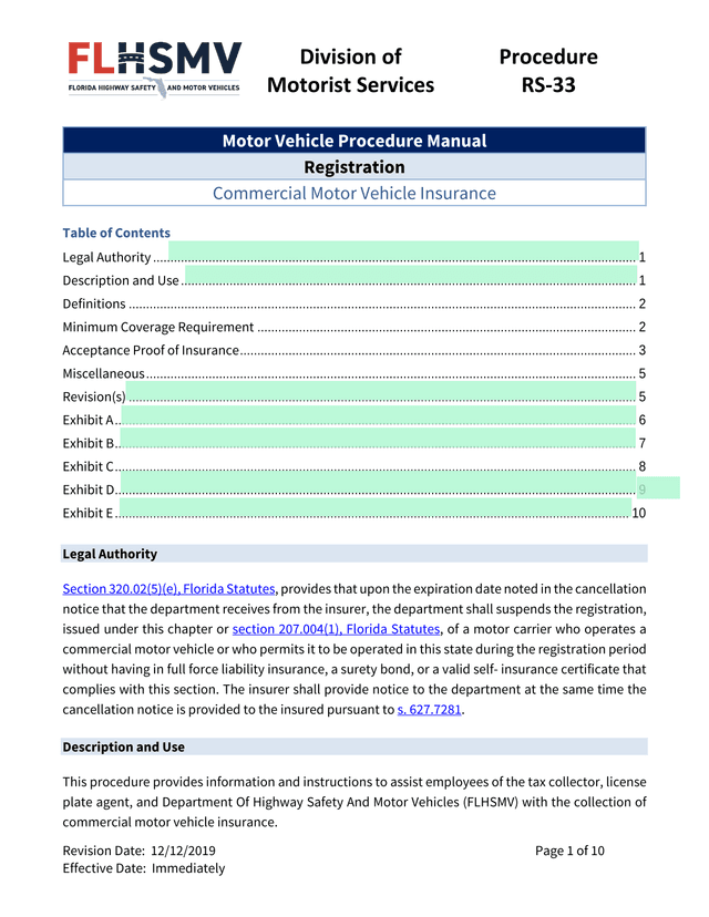 Motor Vehicle Procedure Manual Registration Commercial Motor Vehicle Insurance screenshot
