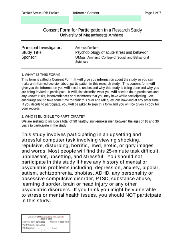 Consent Form For Participation In A Research Study screenshot
