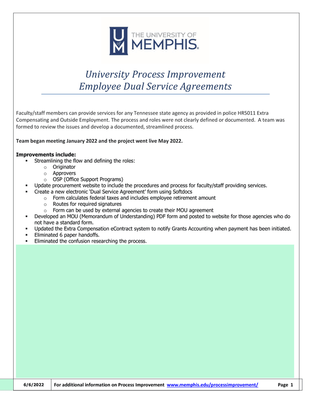 Employee Dual Service Agreements screenshot