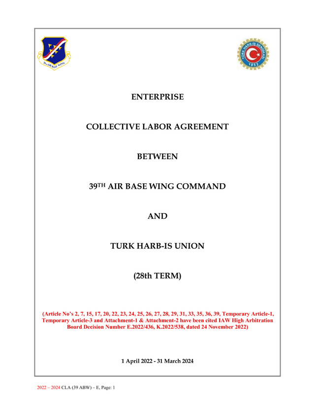 Enterprise Collective Labor Agreement screenshot