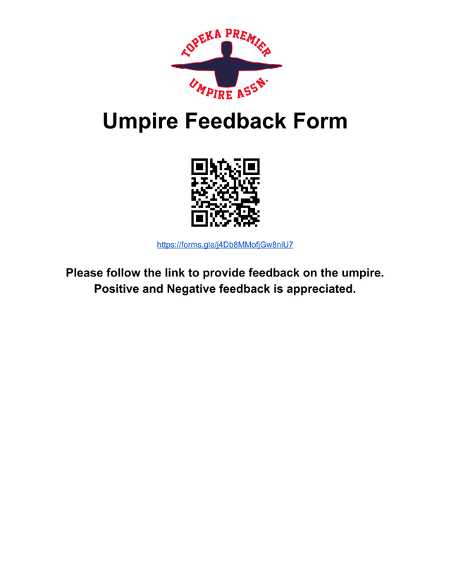 Umpire Feedback Form screenshot