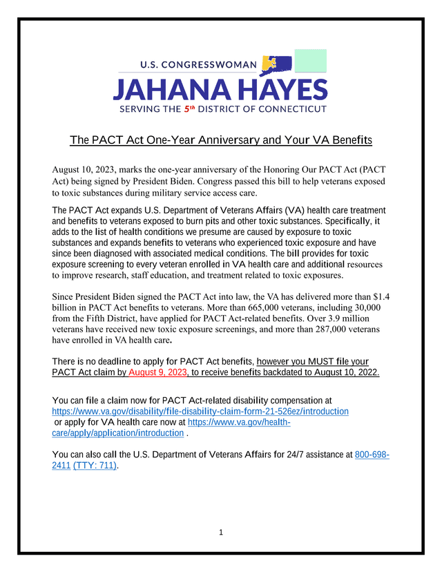 The PACT Act One Year Anniversary And Your VA Benefits screenshot
