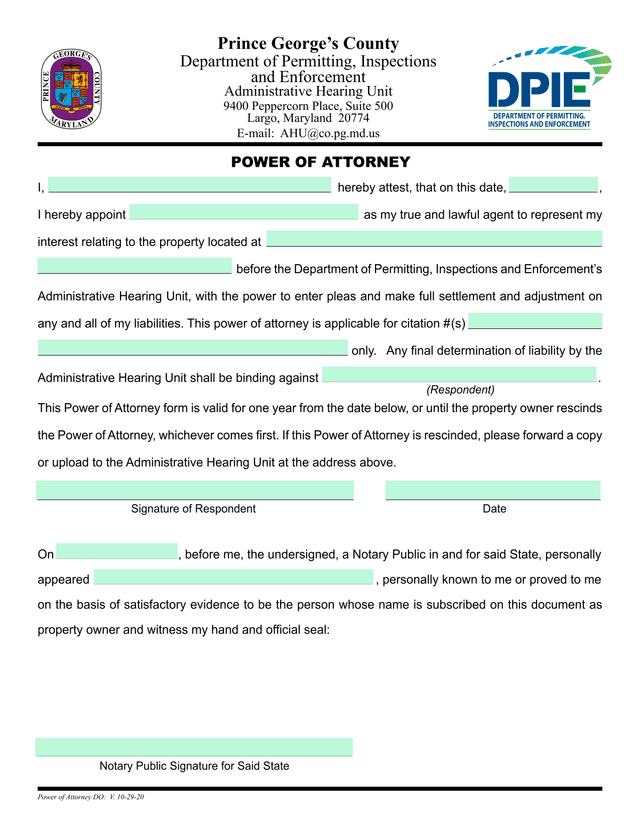 Power Of Attorney screenshot