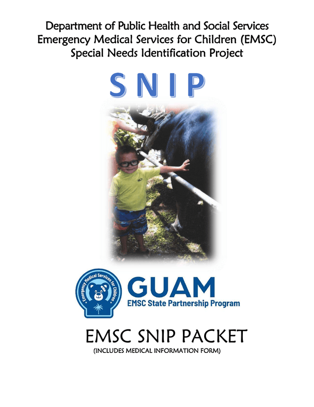 EMSC SNIP PACKET (INCLUDES MEDICAL INFORMATION FORM) screenshot