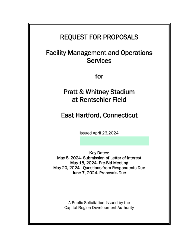 Request For Proposals Facility Management And Operations Services For Pratt  Whitney Stadium screenshot