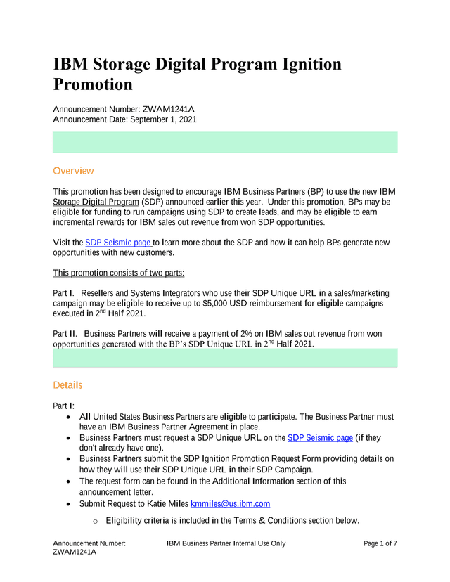 IBM Storage Digital Program Ignition Promotion screenshot