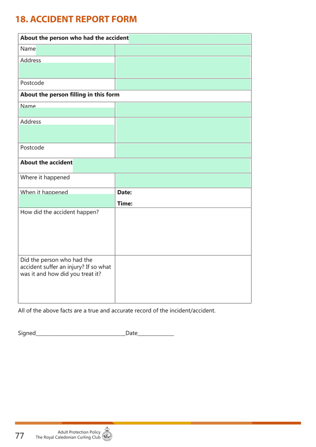 Adult Protection Policy screenshot