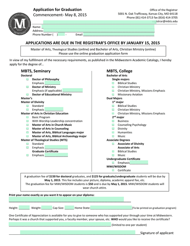 Application For Graduation screenshot