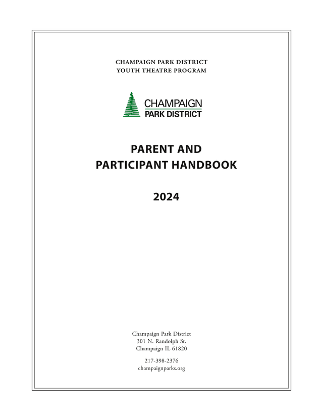 Champaign Park District Youth Theatre Program Parent And Participant Handbook screenshot