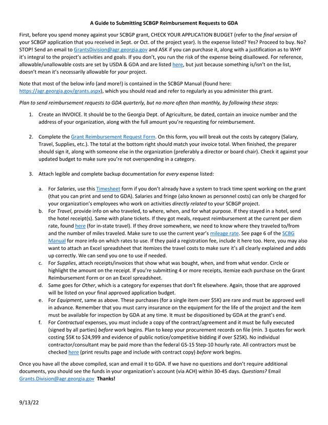 A Guide To Submitting SCBGP Reimbursement Requests To GDA screenshot