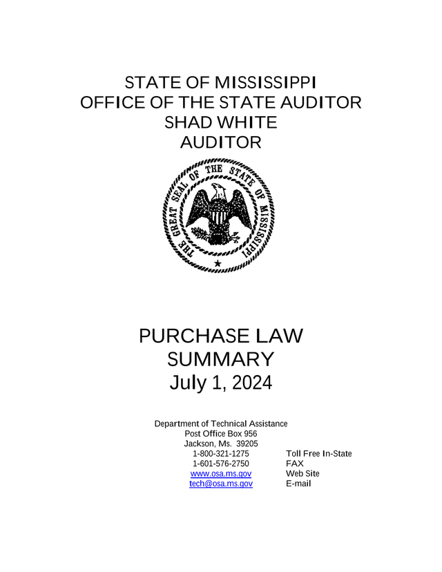 Mississippi Purchase Law Summary screenshot
