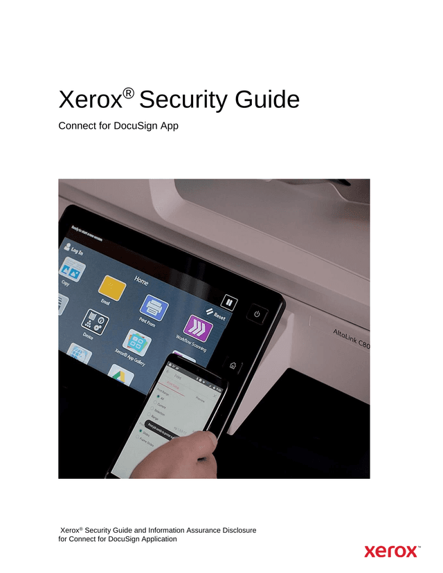 Xerox Security Guide And Information Assurance Disclosure For Connect For DocuSign Application screenshot