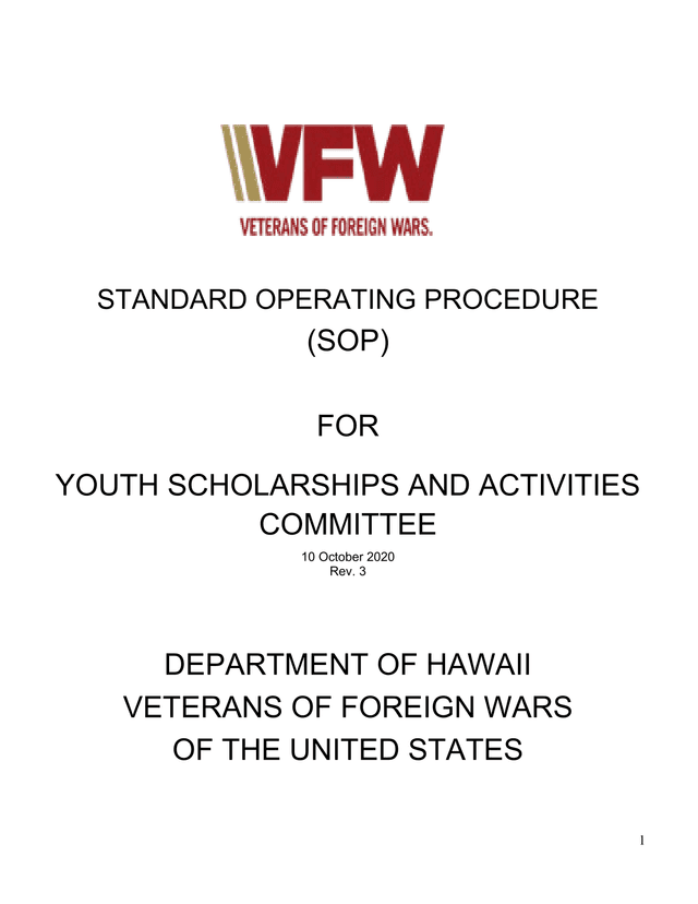 Standard Operating Procedure For Youth Scholarships And Activities Committee screenshot