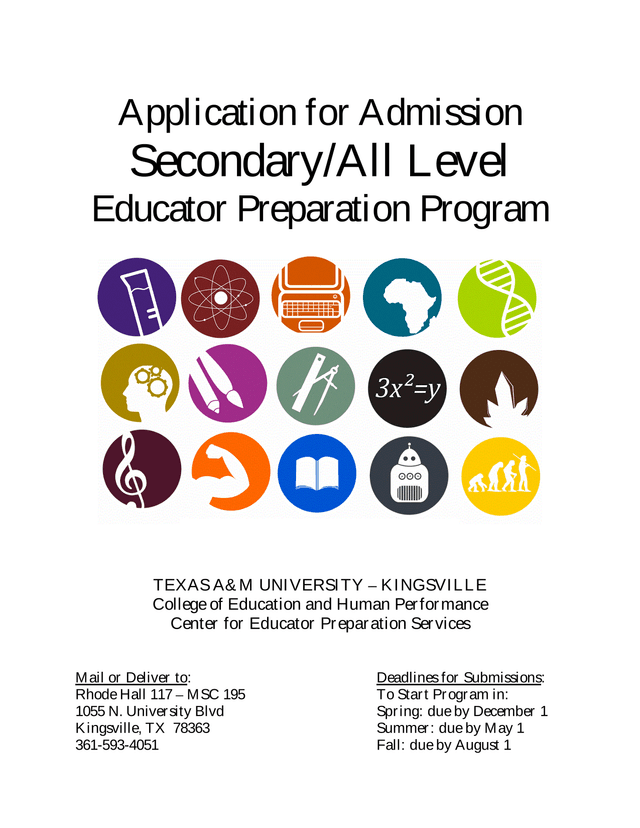 Application For Admission SecondaryAll Level Educator Preparation Program screenshot