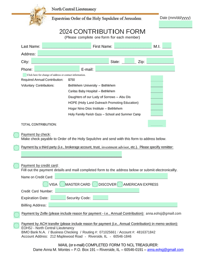 2024 CONTRIBUTION FORM screenshot