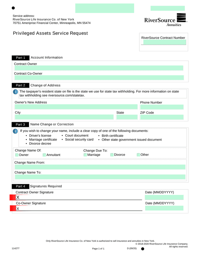 Privileged Assets Service Request screenshot