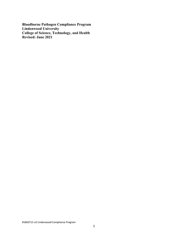 Bloodborne Pathogen Compliance Program screenshot