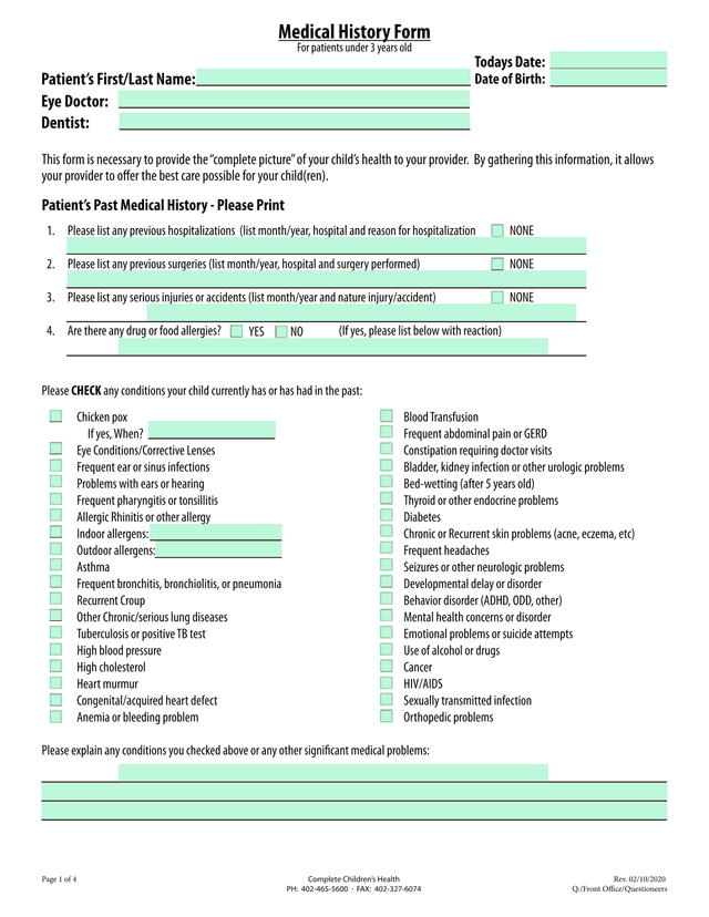 PatientS Past Medical History screenshot