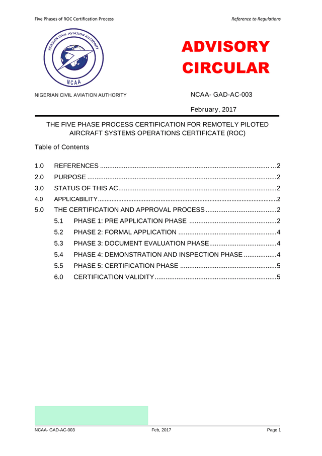 Five Phases Of ROC Certification Process screenshot