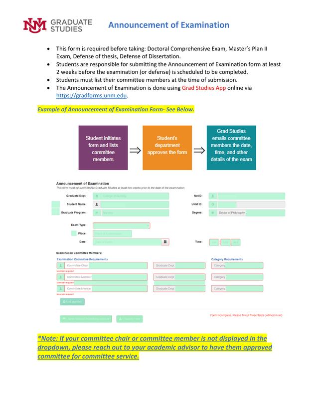 Announcement Of Examination screenshot