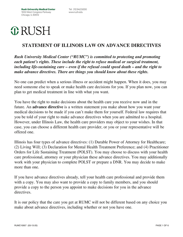 Statement Of Illinois Law On Advance Directives screenshot