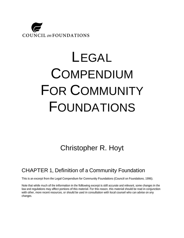 Legal Compendium For Community Foundations screenshot