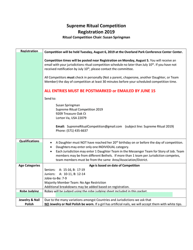 Supreme Ritual Competition Registration 2019 screenshot